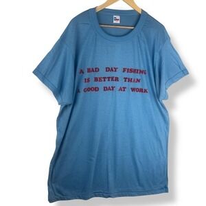 All Texas T's Fishing Shirt Mens Size 3X USA‎ Made Vintage Single Stitch 80s 90s